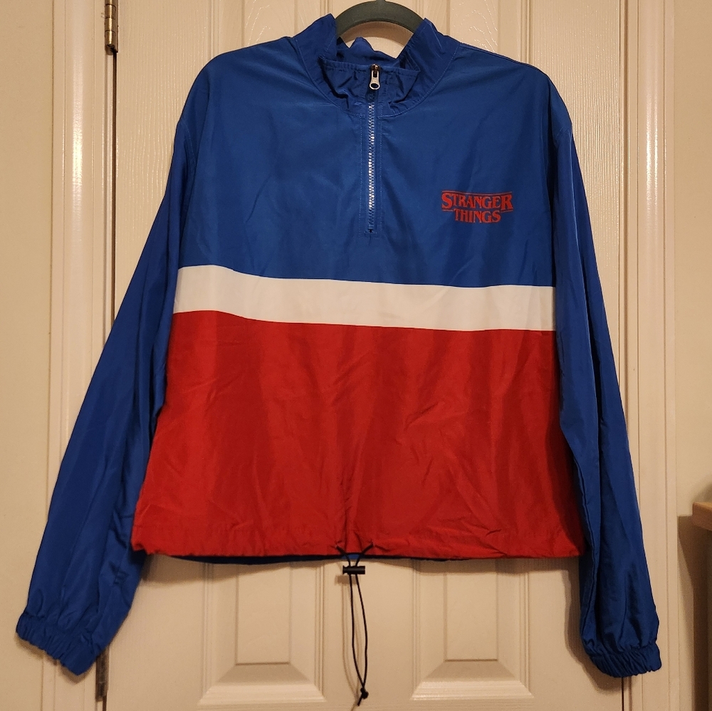 🙃Stranger Things Color Block 1/4 Zip Jacket XL Official Merchandise - Picture 4 of 7